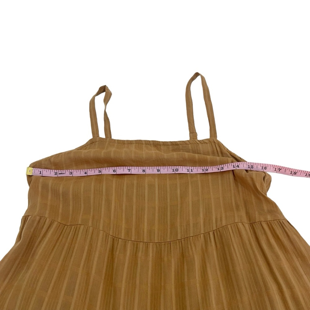 Old Navy Coin Toss Brown Striped Tiered Swing Dress, Petite Size Medium - Picture 7 of 12